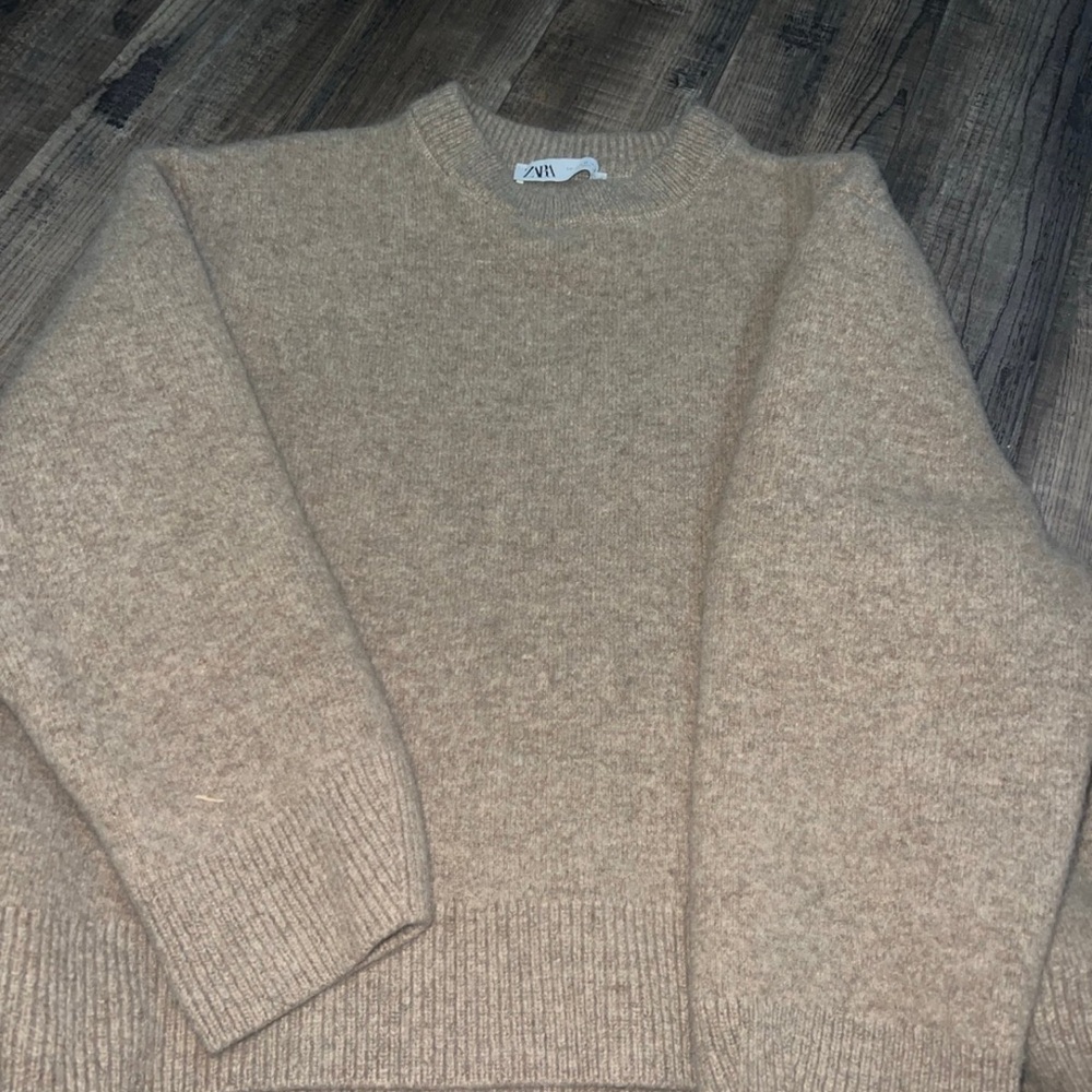 Zara wool Tan Ribbed Knit Sweater - Picture 4 of 6
